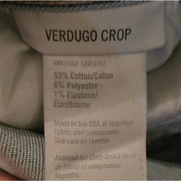 Paige Verdugo Crop Light Wash Distressed Jeans Size 29‎ - Picture 9 of 10